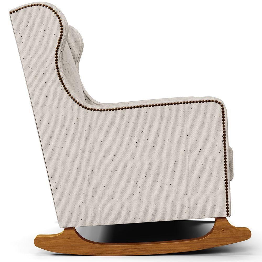 Poltrona De Amamentação Com Balanço Mavie L02 Linho Cru - Lyam Decor - 4