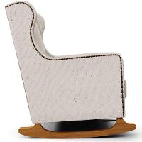 Poltrona De Amamentação Com Balanço Mavie L02 Linho Cru - Lyam Decor