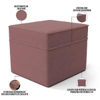 Poltrona De Amamentação Com Balanço E Puff Mavie L02 Suede Rosê - Lyam Decor - 5