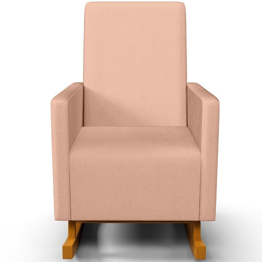 Poltrona De Amamentação Com Balanço E Puff Ravena W01 Linho Rosê - Lyam Decor - 2