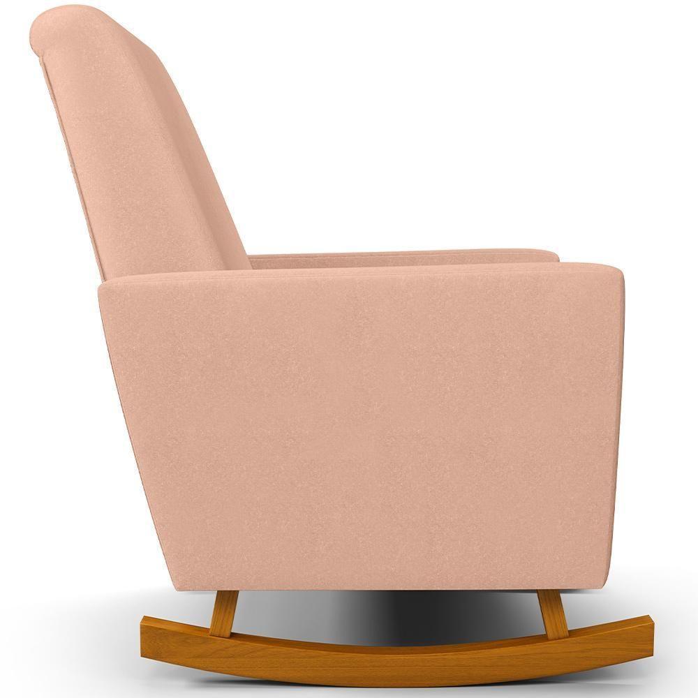 Poltrona De Amamentação Com Balanço E Puff Ravena W01 Linho Rosê - Lyam Decor - 6