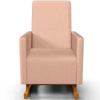 Poltrona De Amamentação Com Balanço E Puff Ravena W01 Linho Rosê - Lyam Decor - 2