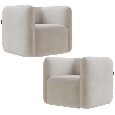 Kit 2 Poltronas Decorativas Sala De Estar Fixa Living Peônia K01 Veludo Bege Lyam Decor