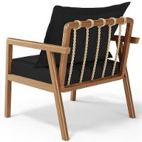 Kit 02 Poltronas Decorativa Para Sala De Estar Alícia B04 Suede Preto - 5