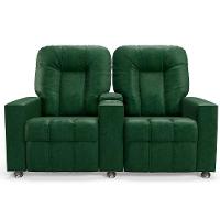 Poltrona Do Papai Reclinável Manual 2 Lugares Sala De Cinema Romeo F05 Facto Verde - 1