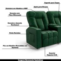 Poltrona Do Papai Reclinável Manual 2 Lugares Sala De Cinema Romeo F05 Facto Verde - 2