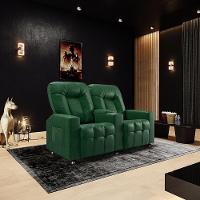 Poltrona Do Papai Reclinável Manual 2 Lugares Sala De Cinema Romeo F05 Facto Verde