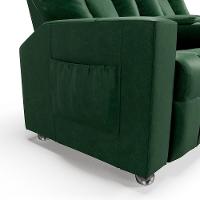 Poltrona Do Papai Reclinável Manual 2 Lugares Sala De Cinema Romeo F05 Facto Verde - 5