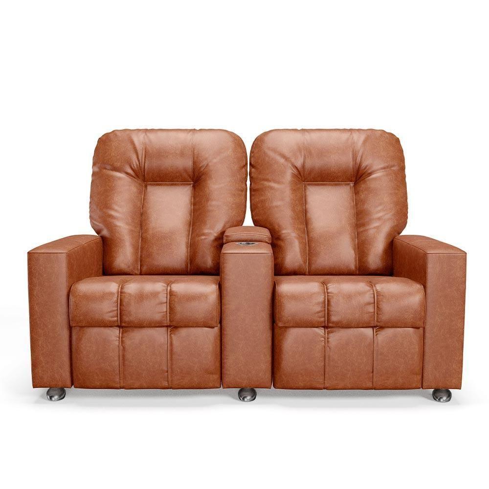 Poltrona Do Papai Reclinável Manual 2 Lugares Sala De Cinema Romeo F05 Facto Camel - 1