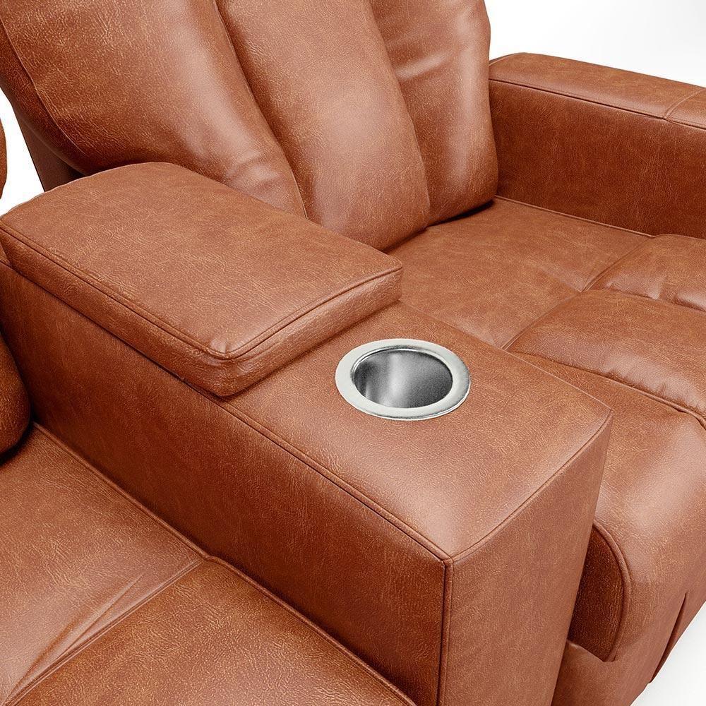 Poltrona Do Papai Reclinável Manual 2 Lugares Sala De Cinema Romeo F05 Facto Camel - 5