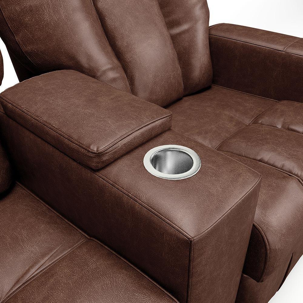 Poltrona Do Papai Reclinável Manual 2 Lugares Sala De Cinema Romeo F05 Facto Marrom - 5