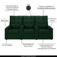 Poltrona Reclinável Para Cinema Parma 3 Lugares Baú Usb Veludo Verde Fh1 - D'rossi - 7