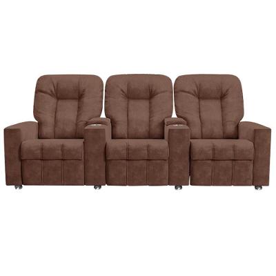 Poltrona Reclinável 3 Lugares Romeo F05 Veludo Terracota Lyam Decor