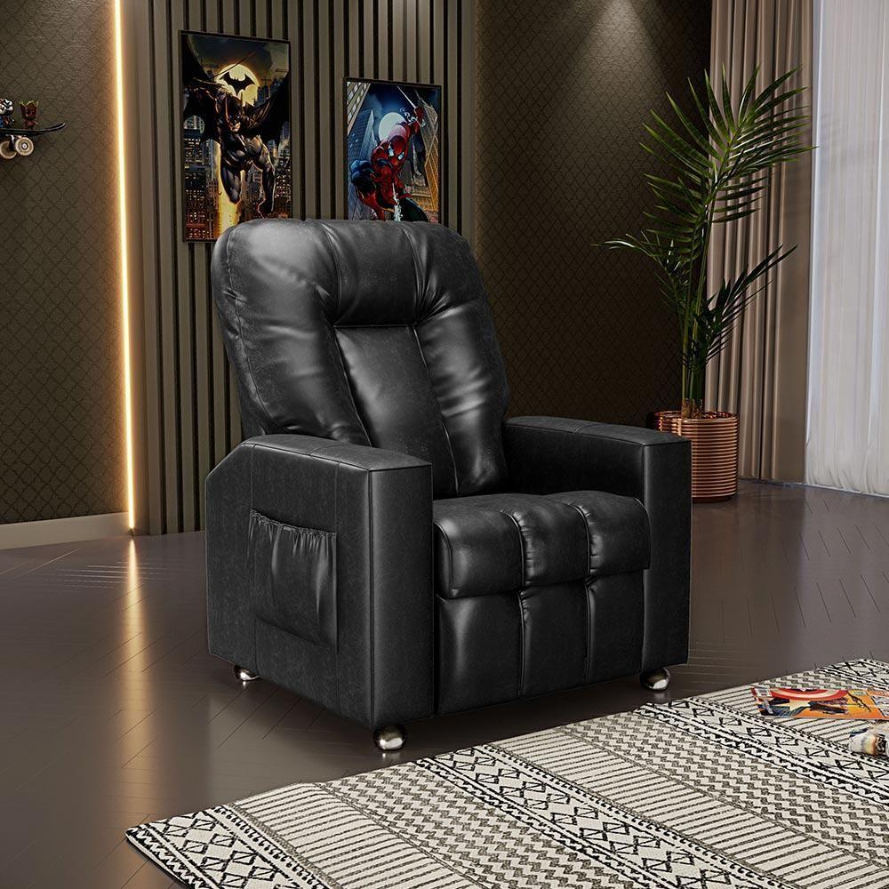 Poltrona Do Papai Reclinável Manual Sala De Cinema Romeo F05 Facto Preto - 6