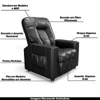 Poltrona Do Papai Reclinável Manual Sala De Cinema Romeo F05 Facto Preto