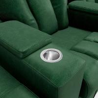 Poltrona Do Papai Reclinável Manual 3 Lugares Sala De Cinema Romeo F05 Facto Verde - 2