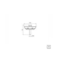 Tampa De Válvula Econômica 3 1-2 Polegada Em Aço Inox E Polipropileno Para Pias Cubas E Tanques - 3