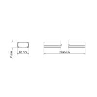 Canaleta 20 X 10 X 2000 Mm Tramontina Branca Com Divisoria E Cinta Dupla Face - 2