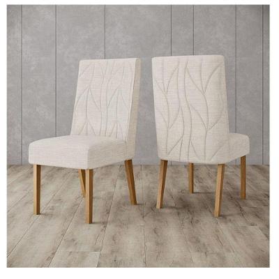 Cadeira Para Mesa De Jantar Ambiente Eloá Kit 2 Peças Nature Linho - Henn