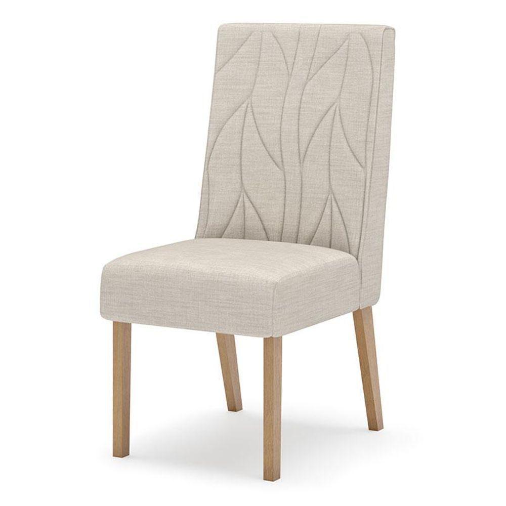 Cadeira Para Mesa De Jantar Eloá Kit 2 Peças Nature Linho - Henn - 2