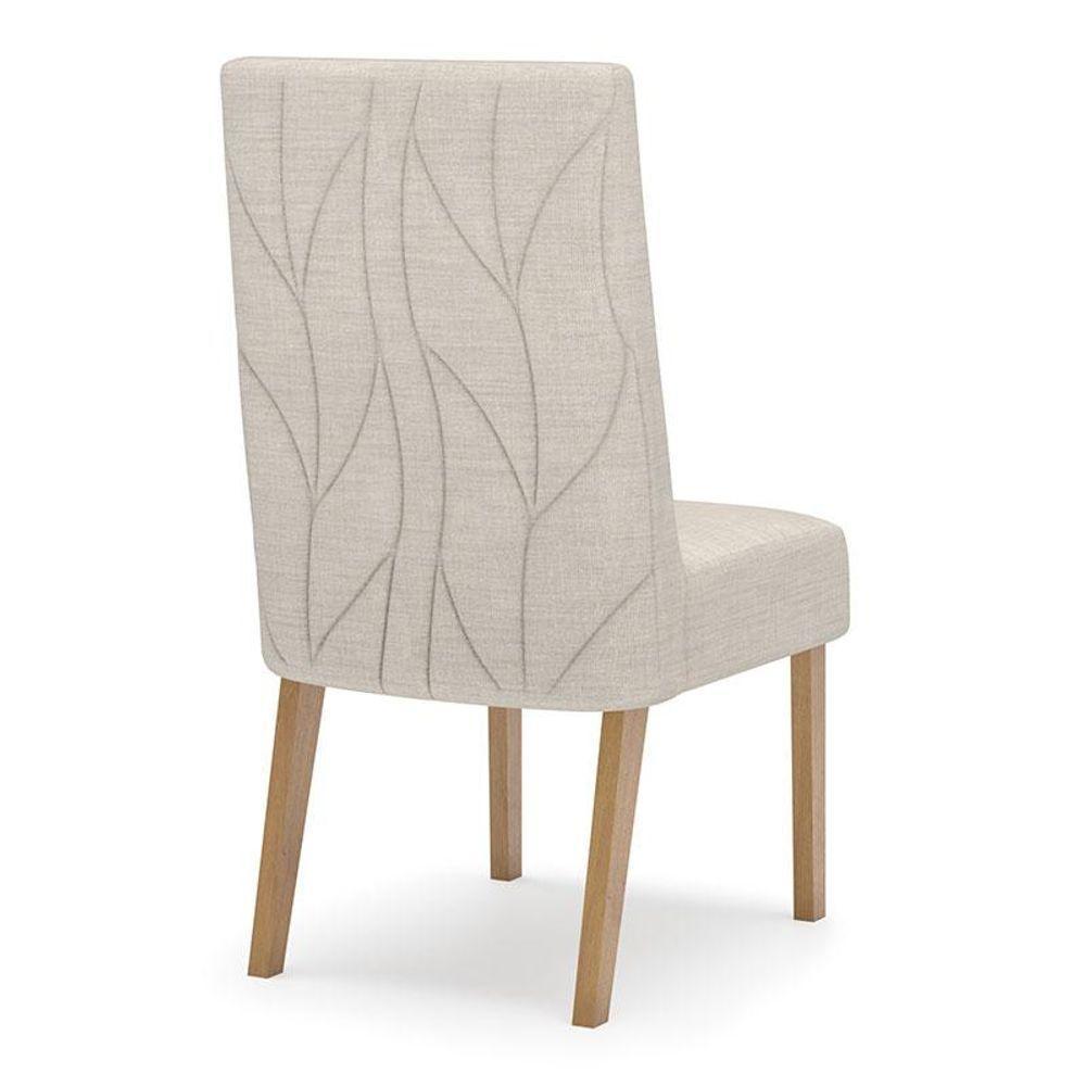 Cadeira Para Mesa De Jantar Eloá Kit 2 Peças Nature Linho - Henn - 5