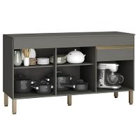 Balcão De Pia Ambiente Line 150 Cm Com Tampo Gris - Kits Paraná - 3