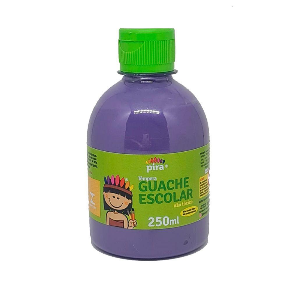 Tinta Guache Escolar Pet 250ml Com Aplicador Piratininga Lilás - 1