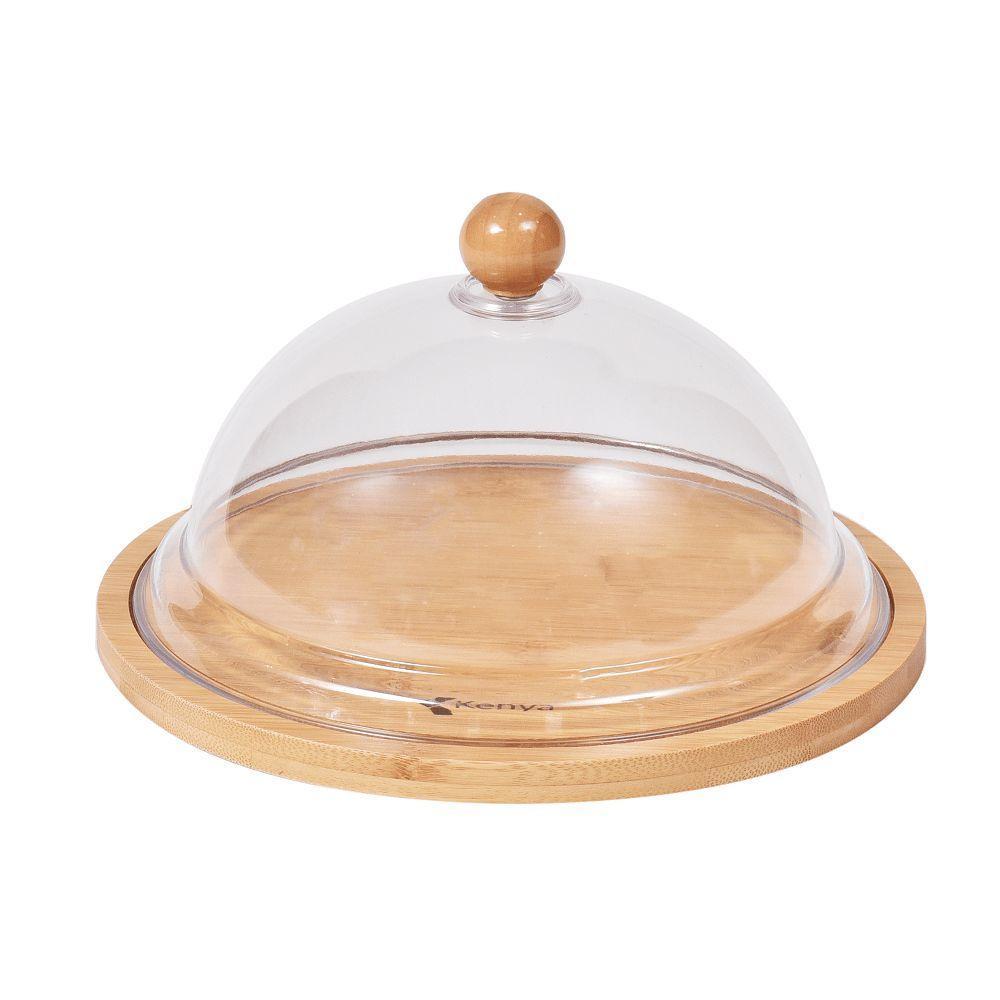 Bandeja Para Queijo Com Tampa Em Bambu 23x14,5cm Kenya - 1