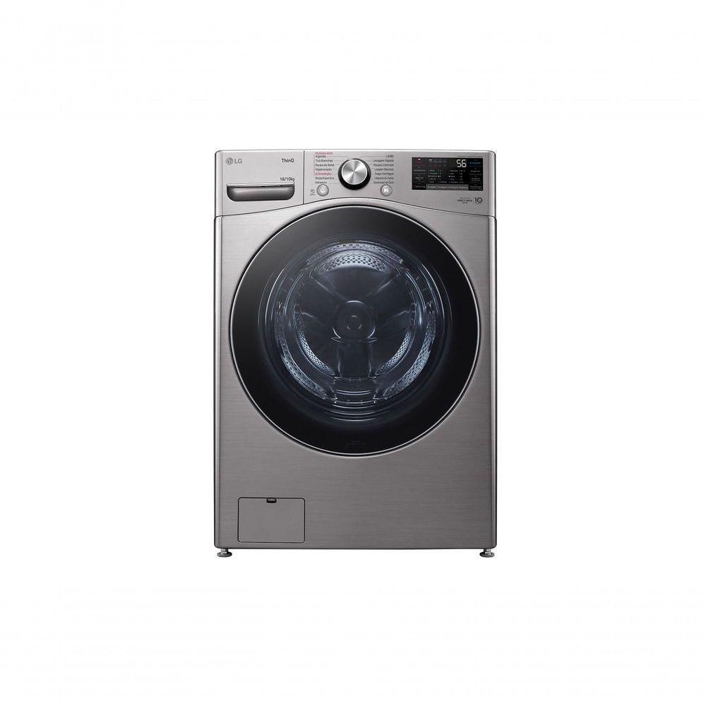 Lava e Seca LG Smart 18kg Inox Look com Inteligência Artificial AIDD™ WD18SV2S6B 127V - 1