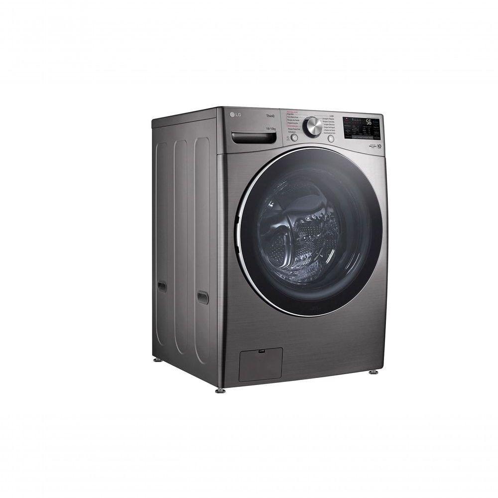 Lava e Seca LG Smart 18kg Inox Look com Inteligência Artificial AIDD™ WD18SV2S6B 127V - 2
