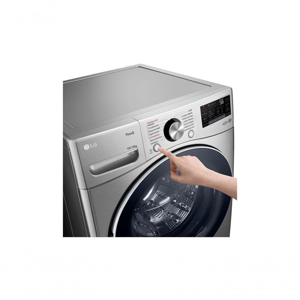 Lava e Seca LG Smart 18kg Inox Look com Inteligência Artificial AIDD™ WD18SV2S6B 127V - 6