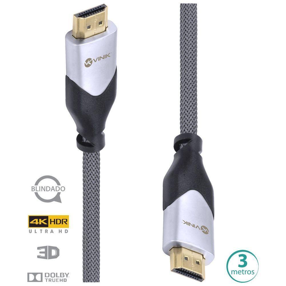 Cabo Hdmi 2.0 4k Ultra Hd 3d Conexão Ethernet Blindado Em Nylon 3 Metros - H20b-3 - 1
