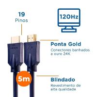 Cabo Hdmi Aquario 2.1 8k 3d 19 Pinos 5 Metros - 8k5 - 2