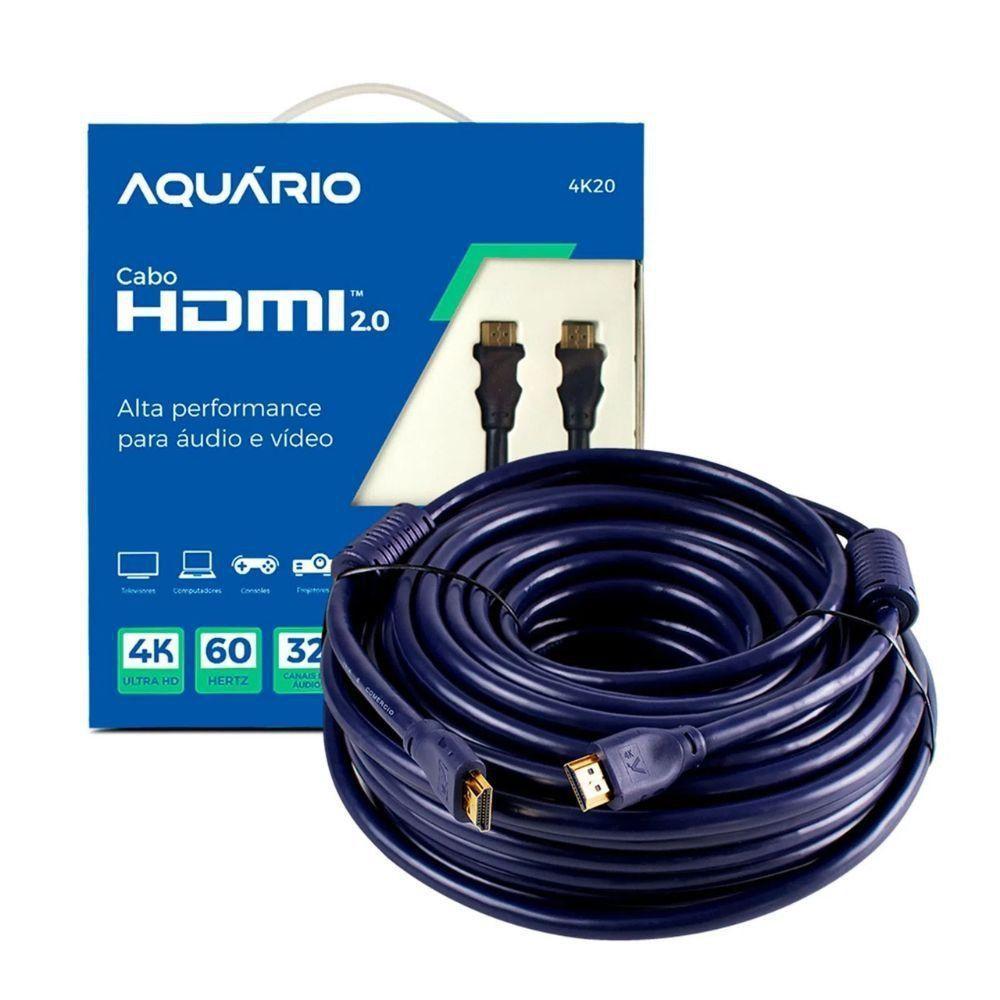 Cabo Hdmi Aquario 2.0 4k 3d 19 Pinos 20 Metros - 4k20 - 1