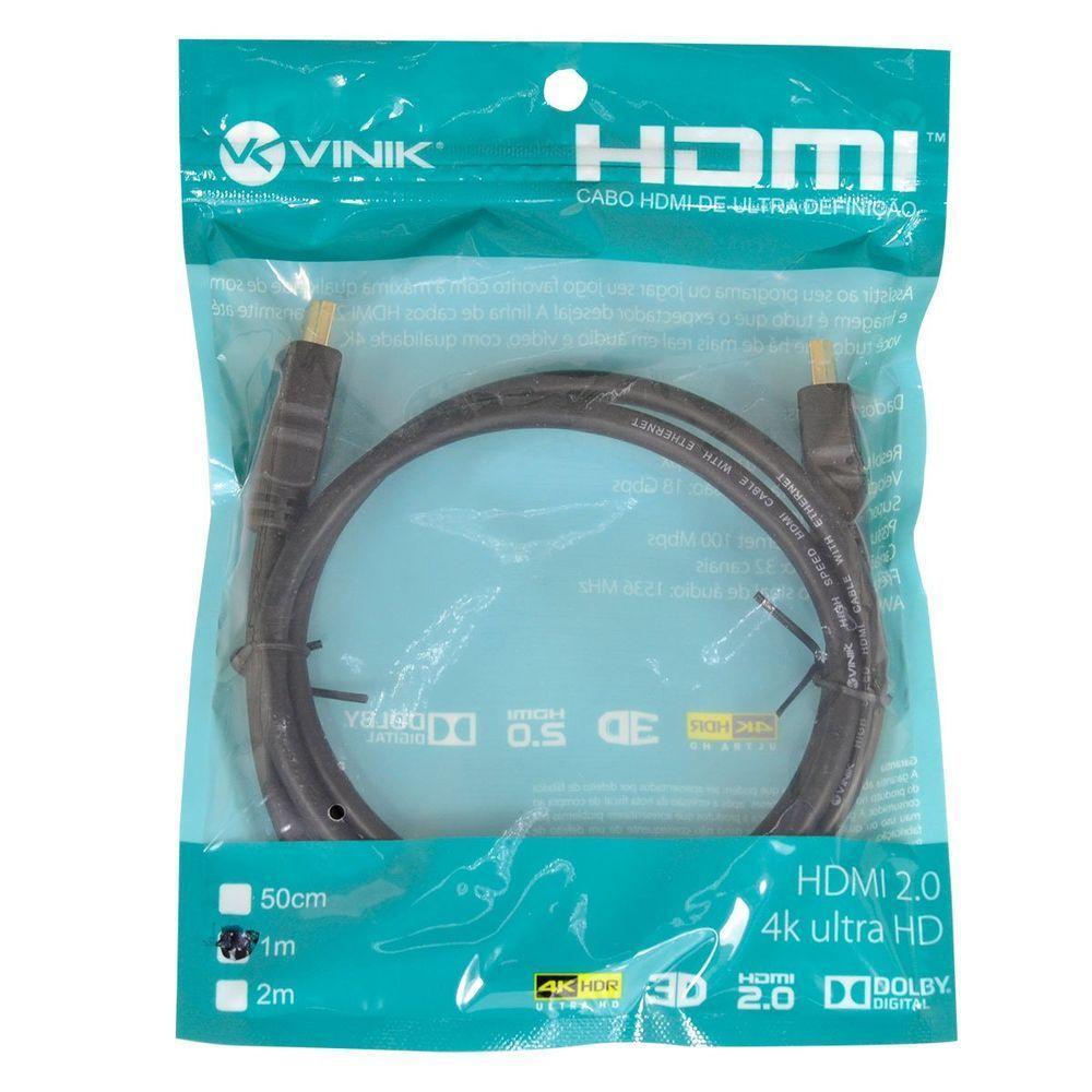 Cabo Hdmi 2.0 4k Ultra Hd 3d Conexão Ethernet 3 Metros - H20-3 - 3
