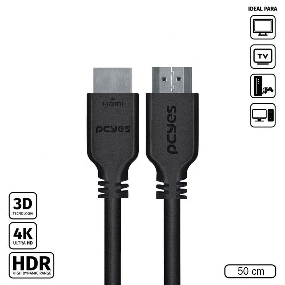 Cabo Hdmi 2.0 4k 28awg Puro Cobre 50 Cm - Phm20-05 - 1