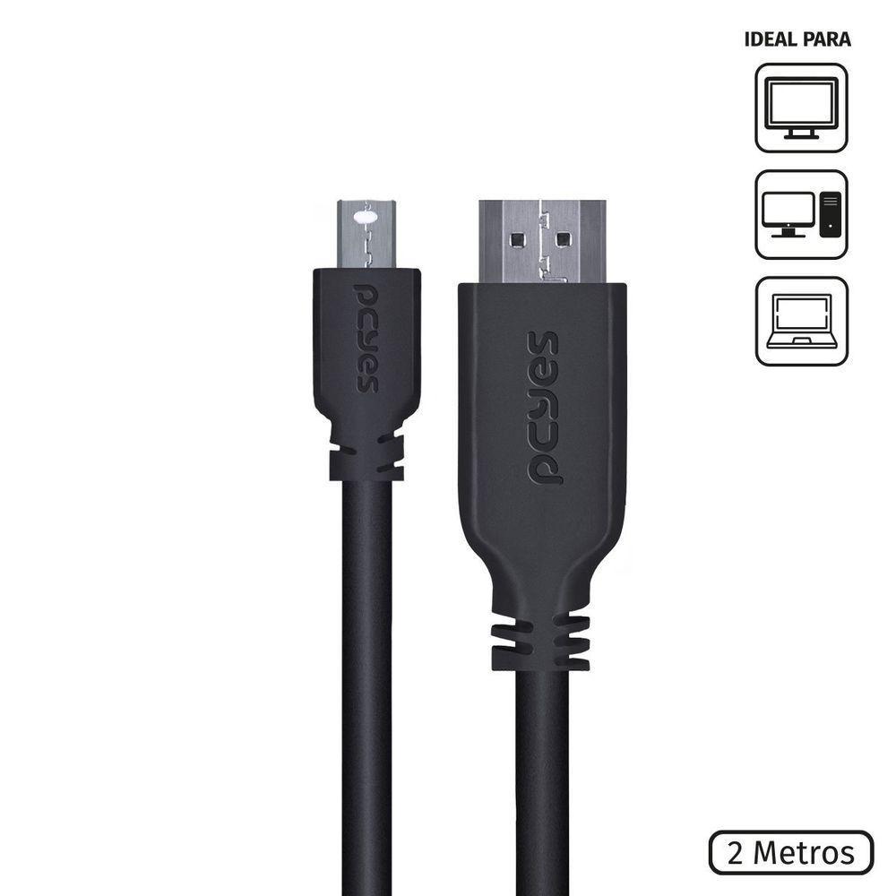 Cabo Mini Displayport Macho Para Hdmi 2.0 Macho 2 Metros - Pmdph-2 - 1