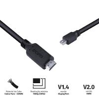 Cabo Mini Displayport Macho Para Hdmi 2.0 Macho 2 Metros - Pmdph-2 - 2