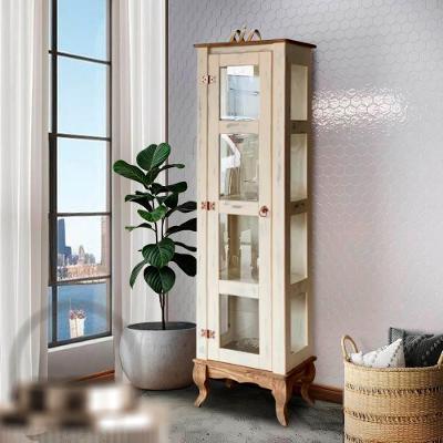 Paneleiro Simples 01 Porta Em Vidro 01 Gaveta Madeira Maciça Branco Garapa D161vl Shop Jm