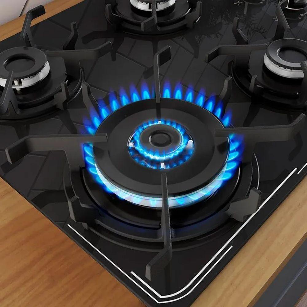 Cooktop Tripla Chama Itatiaia Itamaster 4 Bocas Preto Bivolt - 3
