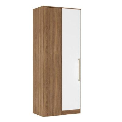 Guarda Roupa de Canto Irlanda 71150k 1 Porta Bater Amêndola Branco MDP Demartêz Mobília