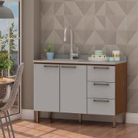 Balcao 1200 Conecta 2 Porta 3 Gav Sem Tampo Ebano - Fendi - 2