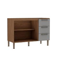 Balcao 1200 Conecta 2 Porta 3 Gav Sem Tampo Ebano - Fendi