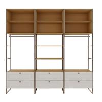 Closet Casal 2 Portas 6 Gavetas Mdf Savana Branco Fosco - 4