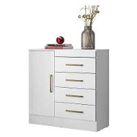 Cômoda Montevidéu E Guarda Roupa Solteiro Wind Branco Flex - Demóbile - 6