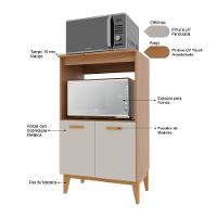 Balcão De Cozinha Modulado Para Forno E Microondas Fidelitá Atenas 65cm 2 Portas Freijó/off-white - 3