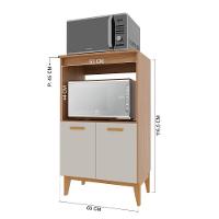 Balcão De Cozinha Modulado Para Forno E Microondas Fidelitá Atenas 65cm 2 Portas Freijó/off-white