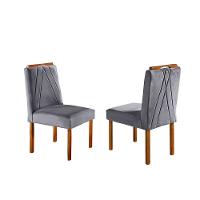 Conjunto Natalle Mesa 1m E 4 Cadeiras Maciça Móveis Mundial Mel/off-white/cinza Profundo - 3