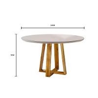 Conjunto Natalle Mesa 1m E 4 Cadeiras Maciça Móveis Mundial Mel/off-white/cinza Profundo - 6