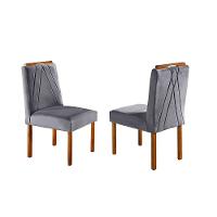 Conjunto Natalle Mesa 1,2m 4 Cadeiras Maciça Móveis Mundial Mel/offwhite/cinza Profundo - 3